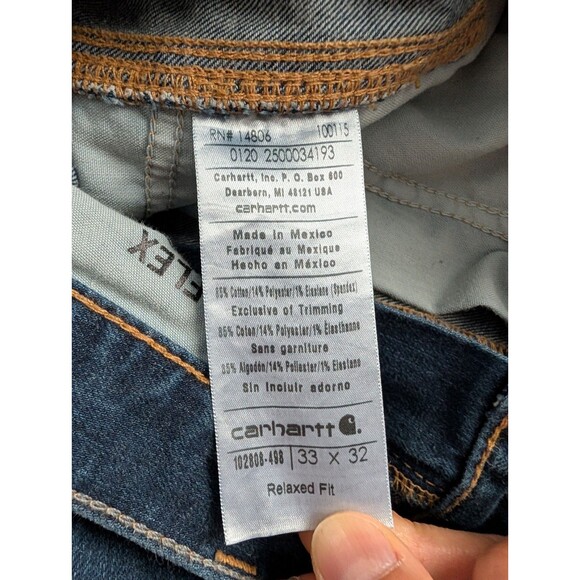 Carhartt Rugged Flex Utility Jeans Mens Size 33×32 Blue Relaxed Fit 102808 - Picture 4 of 8